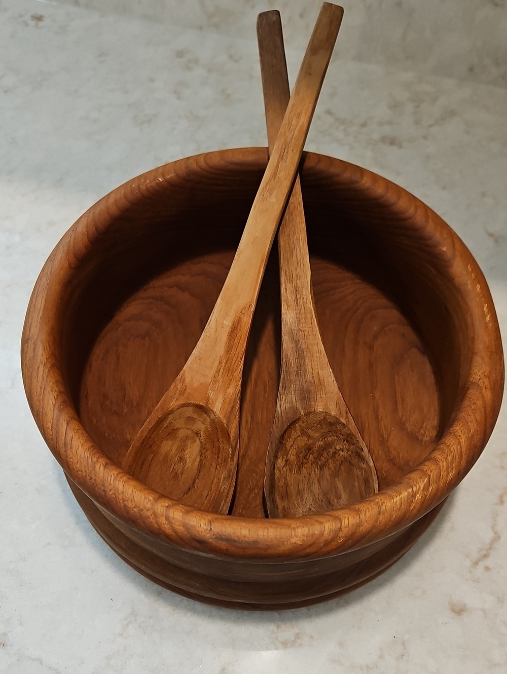 Teak Salad Bowl with Serving Utensils